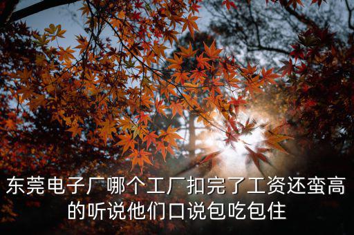 東莞電子廠哪個工廠扣完了工資還蠻高的聽說他們口說包吃包住