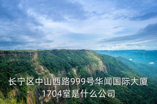 長(zhǎng)寧區(qū)中山西路999號(hào)華聞國(guó)際大廈1704室是什么公司