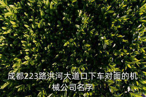 成都市瑞雪機械有限公司，成都223路洪河大道口下車對面的機械公司名字