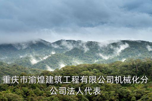 重慶市史全波，重慶市渝煌建筑工程有限公司機械化分公司法人代表
