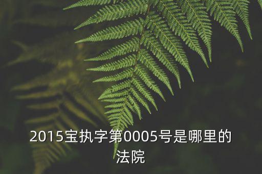 2015寶執字第0005號是哪里的法院