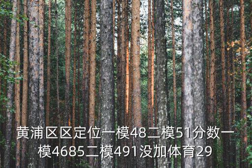 黃浦區區定位一模48二模51分數一模4685二模491沒加體育29