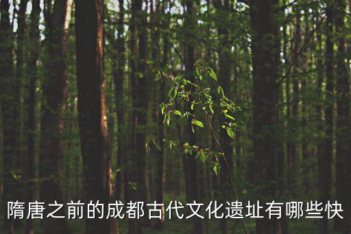 隋唐之前的成都古代文化遺址有哪些快