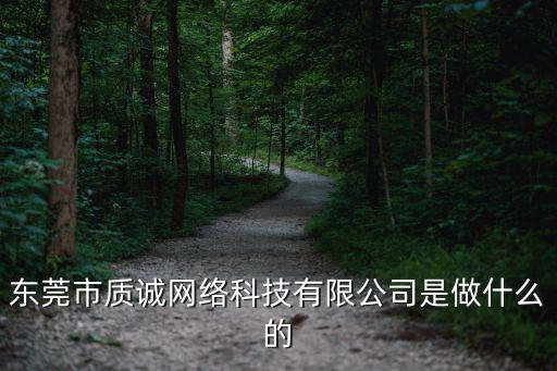東莞市質誠網絡科技有限公司是做什么的
