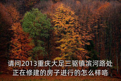 請問2013重慶大足三驅鎮濱河路處正在修建的房子進行的怎么樣咯