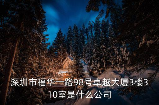 深圳市福華一路98號卓越大廈3樓310室是什么公司