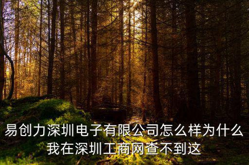 易創力深圳電子有限公司怎么樣為什么我在深圳工商網查不到這