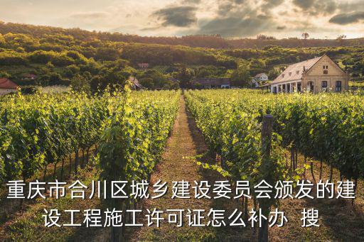 重慶市合川區(qū)城鄉(xiāng)建設(shè)委員會(huì)頒發(fā)的建設(shè)工程施工許可證怎么補(bǔ)辦  搜