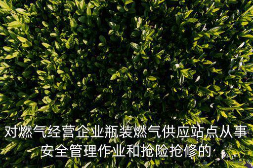 對(duì)燃?xì)饨?jīng)營(yíng)企業(yè)瓶裝燃?xì)夤?yīng)站點(diǎn)從事安全管理作業(yè)和搶險(xiǎn)搶修的
