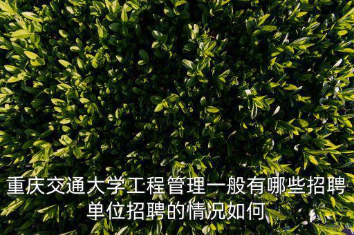 重慶交通大學工程管理一般有哪些招聘單位招聘的情況如何
