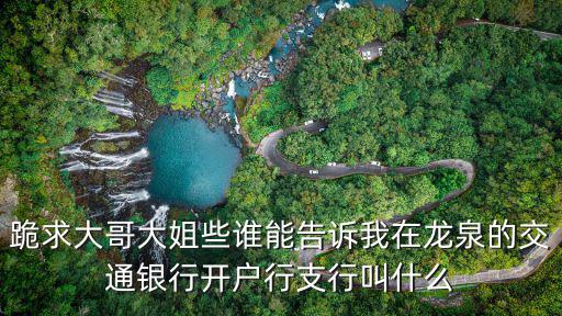 跪求大哥大姐些誰能告訴我在龍泉的交通銀行開戶行支行叫什么