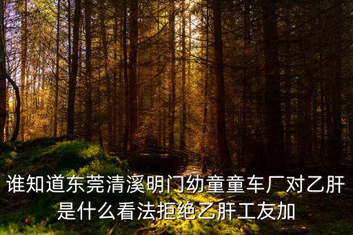 誰知道東莞清溪明門幼童童車廠對乙肝是什么看法拒絕乙肝工友加