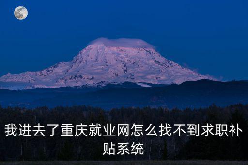 我進去了重慶就業網怎么找不到求職補貼系統