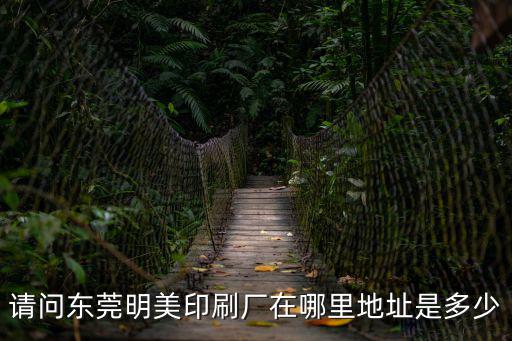 請問東莞明美印刷廠在哪里地址是多少