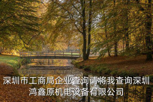 深圳市工商局企業查詢請將我查詢深圳鴻鑫原機電設備有限公司
