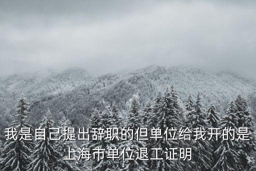 我是自己提出辭職的但單位給我開的是上海市單位退工證明