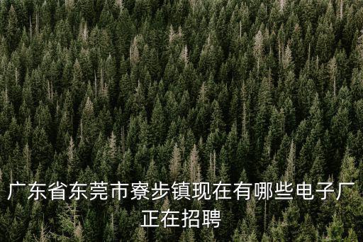 廣東省東莞市寮步鎮現在有哪些電子廠正在招聘