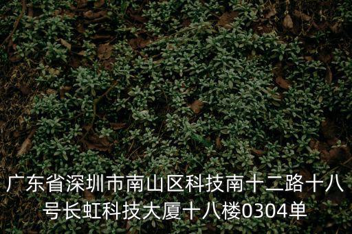 廣東省深圳市南山區科技南十二路十八號長虹科技大廈十八樓0304單