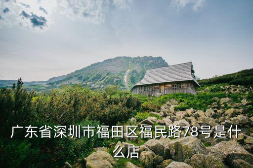 廣東省深圳市福田區福民路78號是什么店