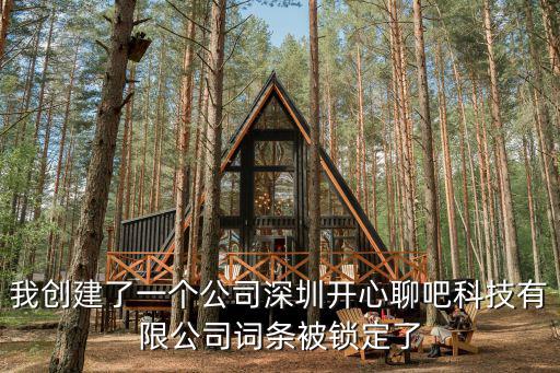 我創(chuàng)建了一個(gè)公司深圳開心聊吧科技有限公司詞條被鎖定了