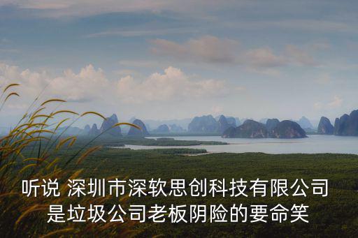 聽說 深圳市深軟思創(chuàng)科技有限公司 是垃圾公司老板陰險(xiǎn)的要命笑