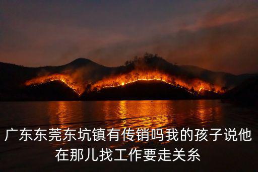 廣東東莞東坑鎮有傳銷嗎我的孩子說他在那兒找工作要走關糸