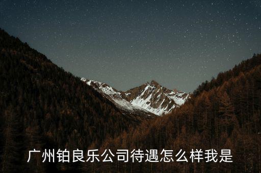 廣州鉑良樂公司待遇怎么樣我是