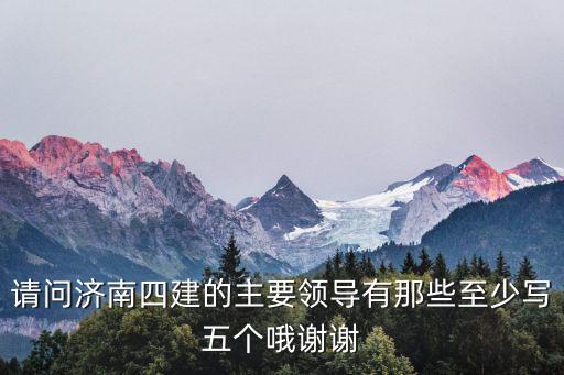 請(qǐng)問(wèn)濟(jì)南四建的主要領(lǐng)導(dǎo)有那些至少寫五個(gè)哦謝謝