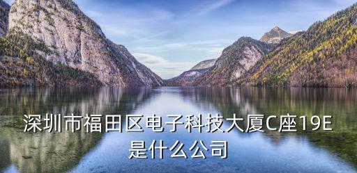 深圳市福田區電子科技大廈C座19E是什么公司
