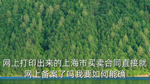 網上打印出來的上海市買賣合同直接就網上備案了嗎我要如何能確