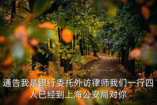 通告我是銀行委托外訪律師我們一行四人已經(jīng)到上海公安局對(duì)你