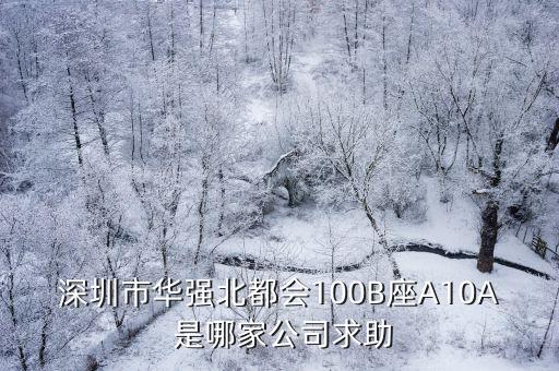 深圳市華強北都會100B座A10A 是哪家公司求助