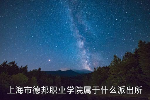 上海市德邦職業學院屬于什么派出所