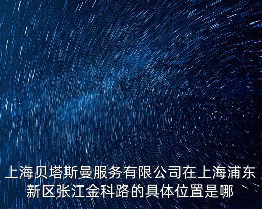 上海貝塔斯曼服務(wù)有限公司在上海浦東新區(qū)張江金科路的具體位置是哪