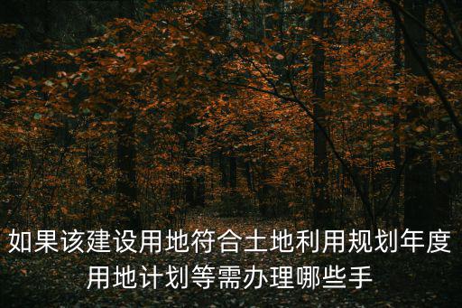 如果該建設用地符合土地利用規(guī)劃年度用地計劃等需辦理哪些手