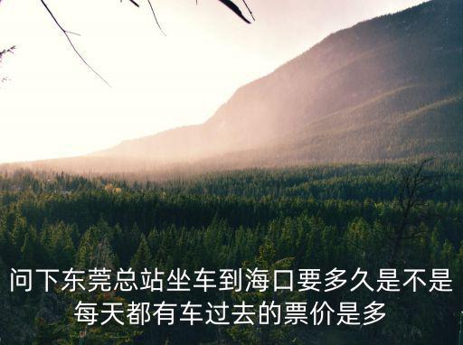 問下東莞總站坐車到海口要多久是不是每天都有車過去的票價是多