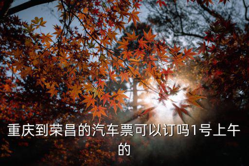 重慶市到榮昌有長途汽車嗎，重慶到榮昌的汽車票可以訂嗎1號上午的