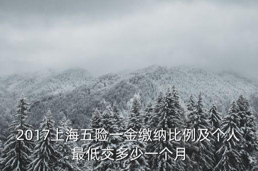 2017上海五險一金繳納比例及個人最低交多少一個月