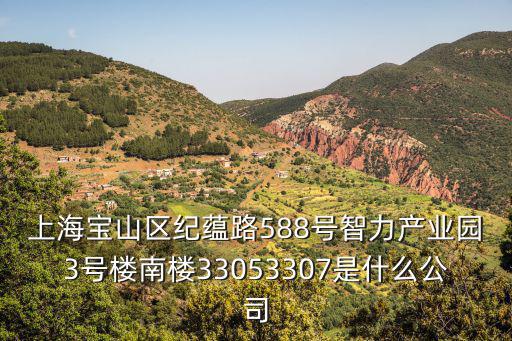 上海寶山區紀蘊路588號智力產業園3號樓南樓33053307是什么公司