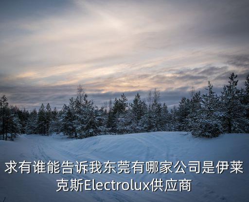 求有誰能告訴我東莞有哪家公司是伊萊克斯Electrolux供應商