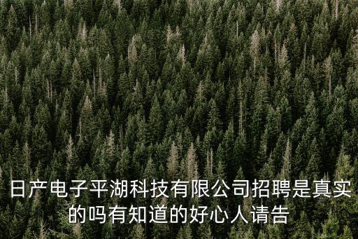 日產(chǎn)電子平湖科技有限公司招聘是真實(shí)的嗎有知道的好心人請(qǐng)告