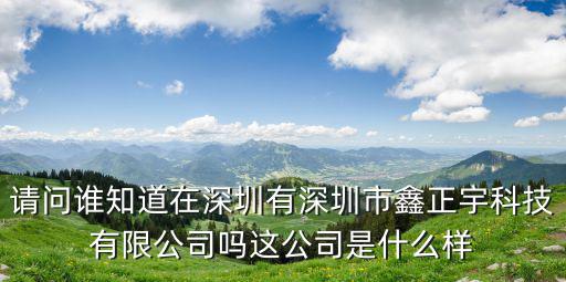 請問誰知道在深圳有深圳市鑫正宇科技有限公司嗎這公司是什么樣