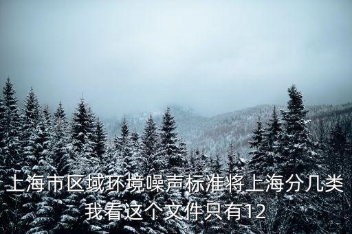 上海市區(qū)域環(huán)境噪聲標(biāo)準(zhǔn)將上海分幾類我看這個(gè)文件只有12