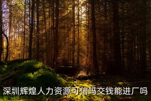 深圳輝煌人力資源可信嗎交錢能進廠嗎