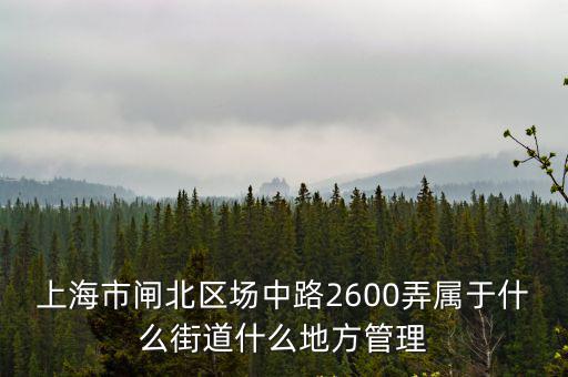 上海市閘北區場中路2600弄屬于什么街道什么地方管理
