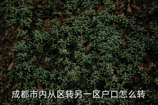 成都市內從區轉另一區戶口怎么轉