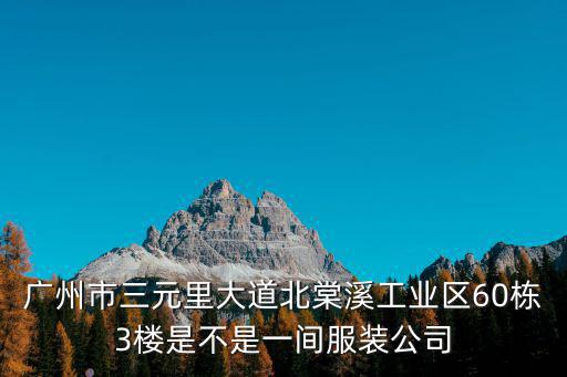 廣州市三元里大道北棠溪工業(yè)區(qū)60棟3樓是不是一間服裝公司