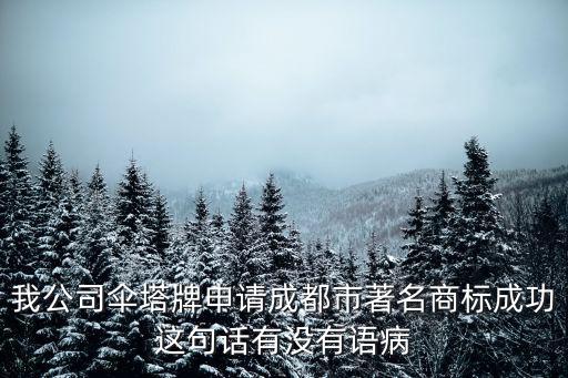 我公司傘塔牌申請成都市著名商標成功這句話有沒有語病