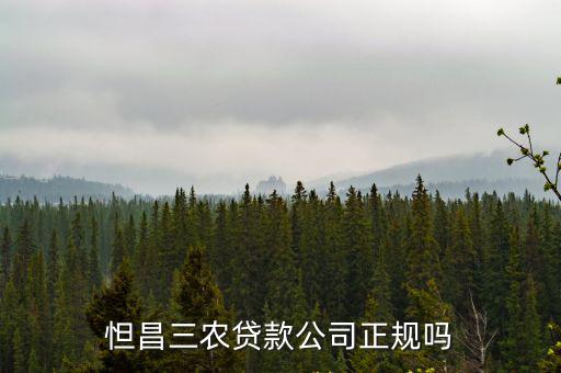 怛昌三農貸款公司正規嗎