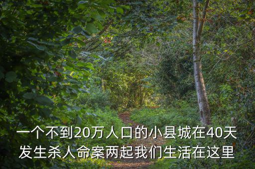 一個不到20萬人口的小縣城在40天發生殺人命案兩起我們生活在這里